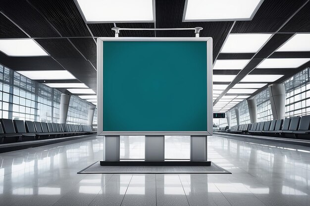 Blank billboard in airport