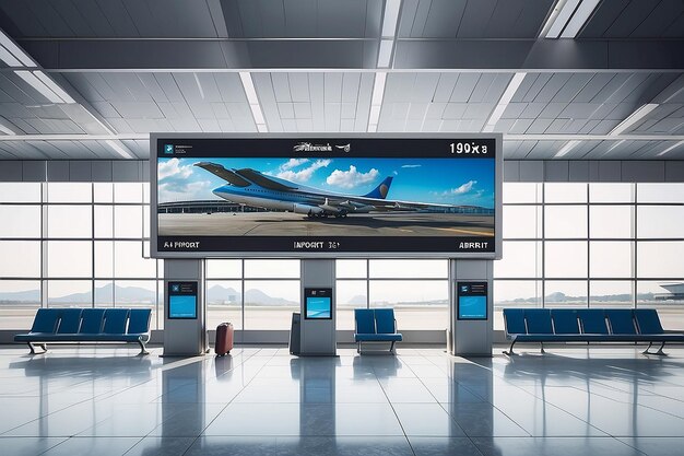 Blank billboard in airport