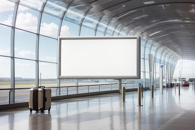 Blank billboard in airport