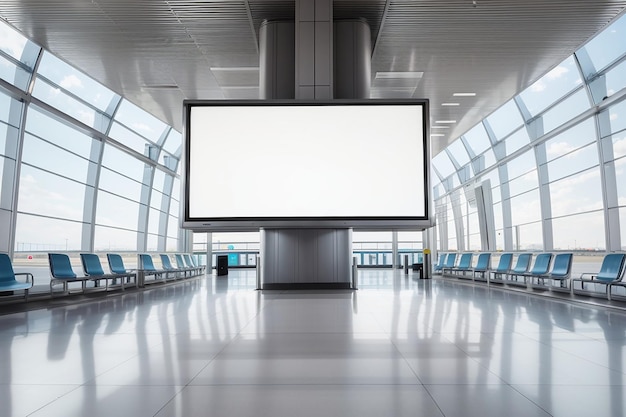 Blank billboard in airport