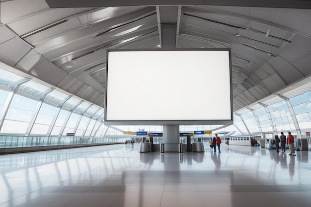 Blank billboard in airport