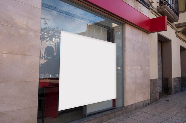 Blank billboard in a bank