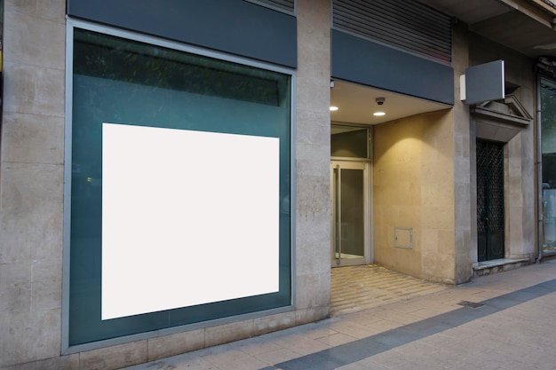 Blank billboard in a bank