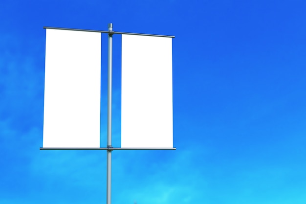 Blank billboard on blue sky