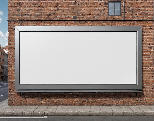 blank billboard on the brick wall