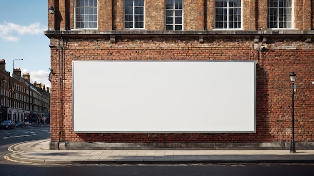 Blank Billboard on Building Wall