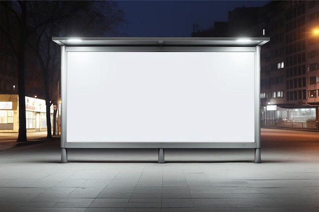 Blank billboard bus staan de stad