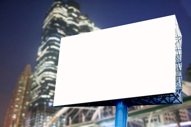 blank billboard in business area 