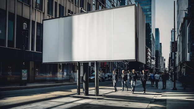 Blank billboard at city street