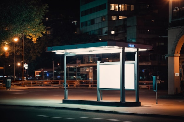 Blank billboard at city view backgound