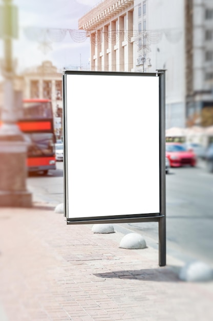 Blank billboard in the city