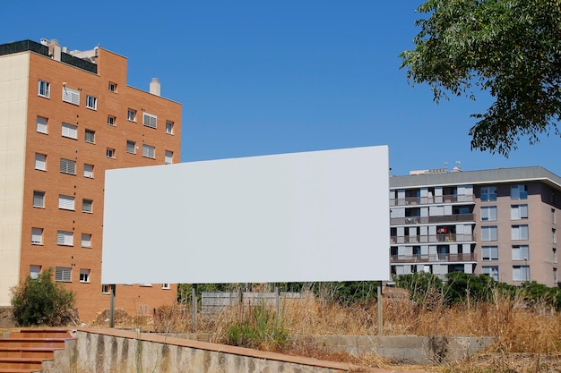 Blank billboard in the city