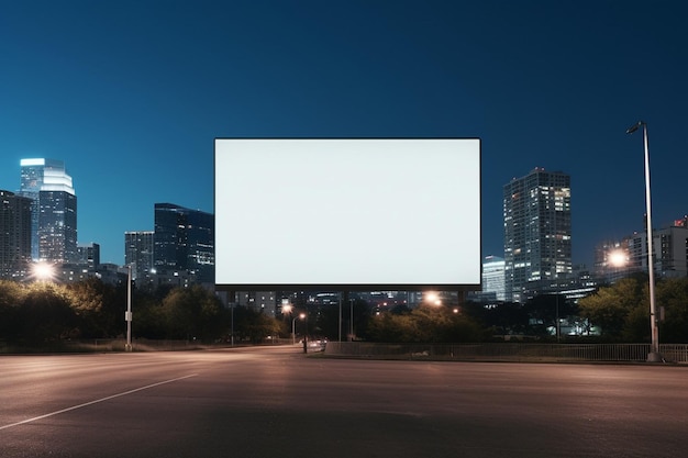 Photo blank billboard in a cityscape