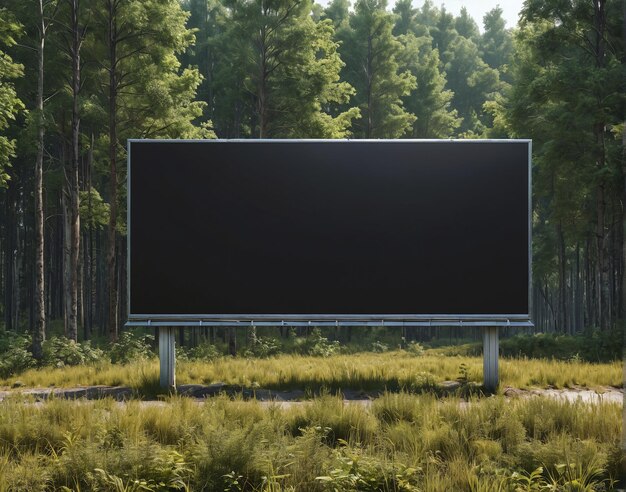 blank billboard in the forest