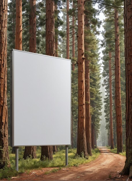 Photo blank billboard in the forest