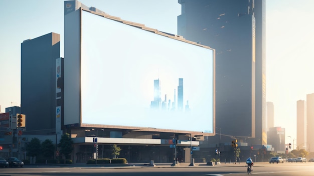 Blank Billboard in Futuristic City 9