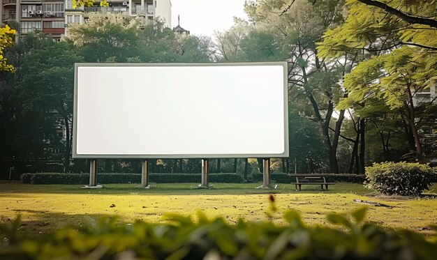 Blank billboard in het stadspark.