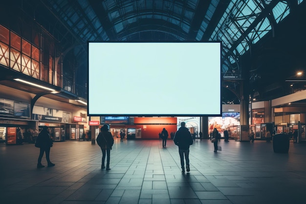 Blank billboard indoors outdoors Generative AI