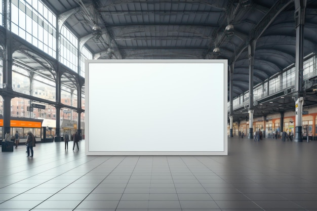 Blank billboard indoors outdoors Generative AI