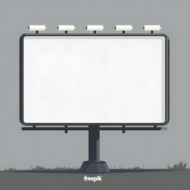 Photo blank billboard isolated front view