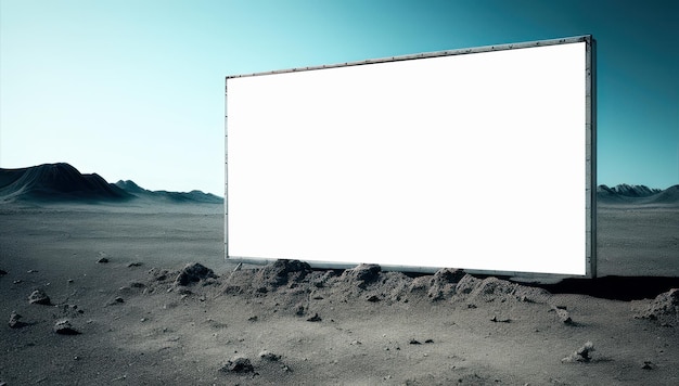 A blank billboard in the middle of a desert