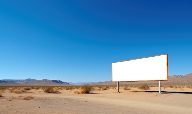 A blank billboard in the middle of a desert