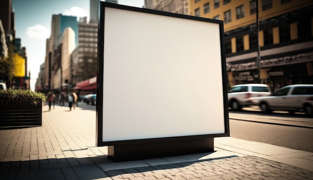 Blank billboard mockup for advertising in the city daylight view