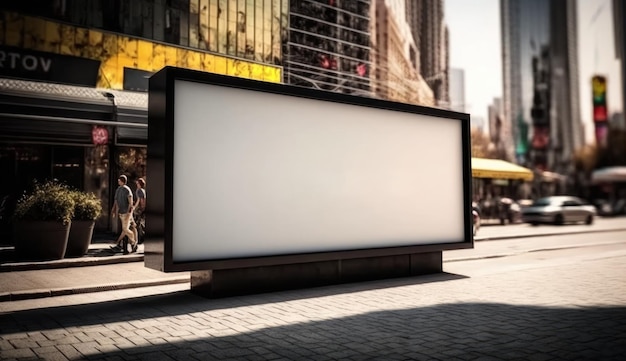도시 일광에서 광고하기 위한 빈 광고판 모형