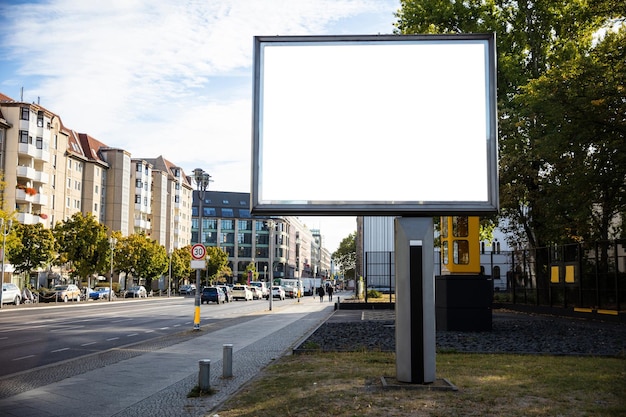 Blank billboard mockup for advertising City street background