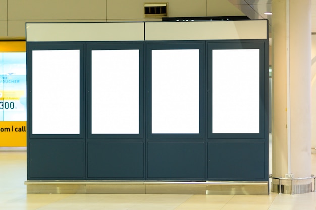 blank billboard mockup in the airport