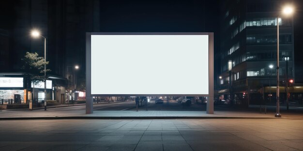 Blank Billboard Mockup in Busy Street