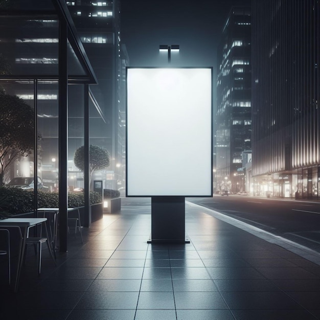 Blank billboard mockup in de nacht