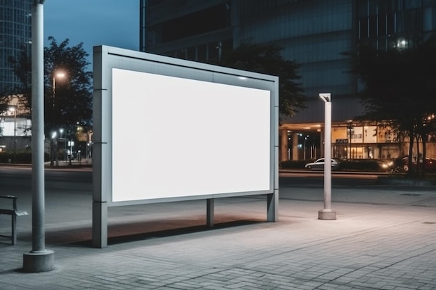 a blank billboard mockup at a shopping mall AI generated