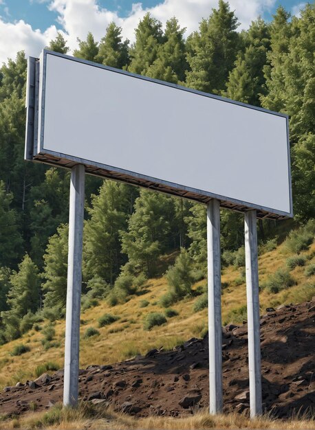 Photo blank billboard on the mountain