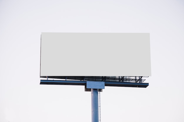 Photo blank billboard for new advertisement isolated on white background