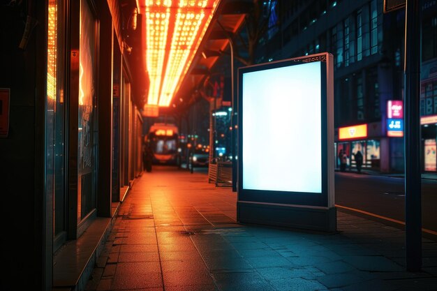 blank billboard at night copyspace