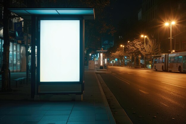 blank billboard at night copyspace