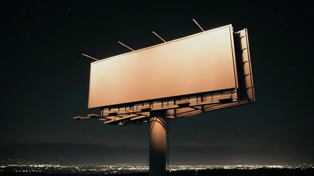 Foto tabella pubblicitaria vuota di notte per la pubblicità