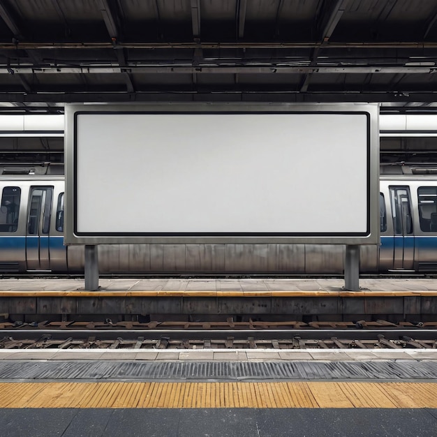 사진 기차 플랫폼 에 있는  빈 광고판