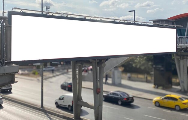 Blank billboard on overpass