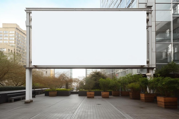 a blank billboard on the side of a building