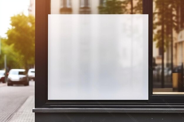 Foto un cartellone bianco sul lato di un edificio