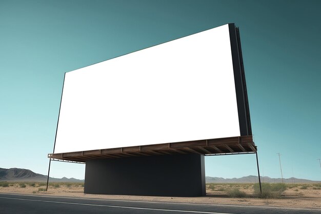 Blank billboard on the side of the road