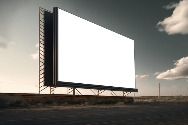 Blank billboard on the side of the road