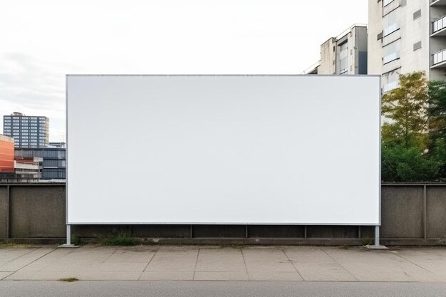 a blank billboard on the side of the road