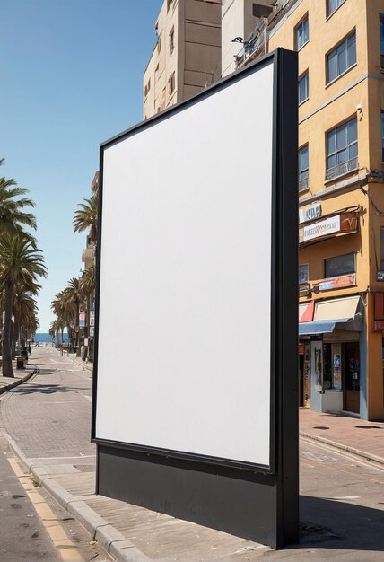 Foto un cartellone bianco sul lato della strada