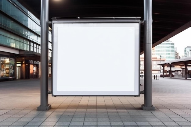 a blank billboard on the side of a street