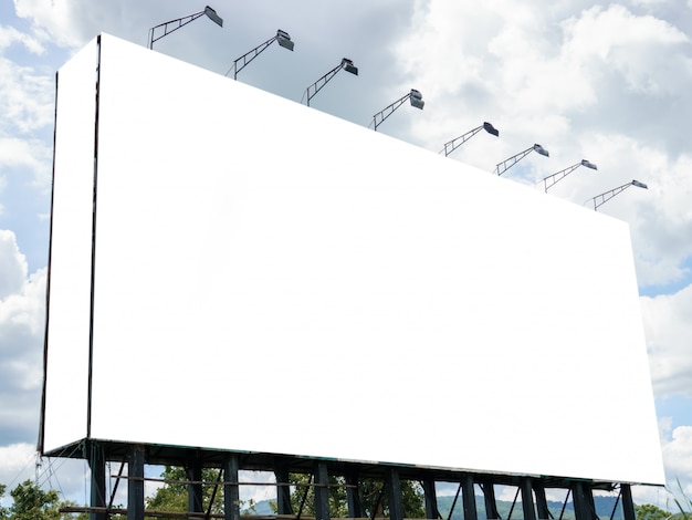 blank billboard on sky with cloud