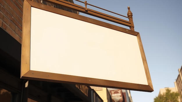 Foto un cartellone bianco su una strada