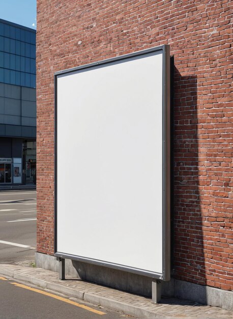 通りの白い広告板